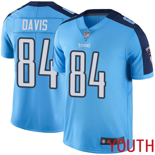 Tennessee Titans Limited Light Blue Youth Corey Davis Jersey NFL Football #84 Rush Vapor Untouchable->youth nfl jersey->Youth Jersey
